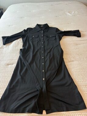 J. McLaughlin Black Buttoned Down Dress